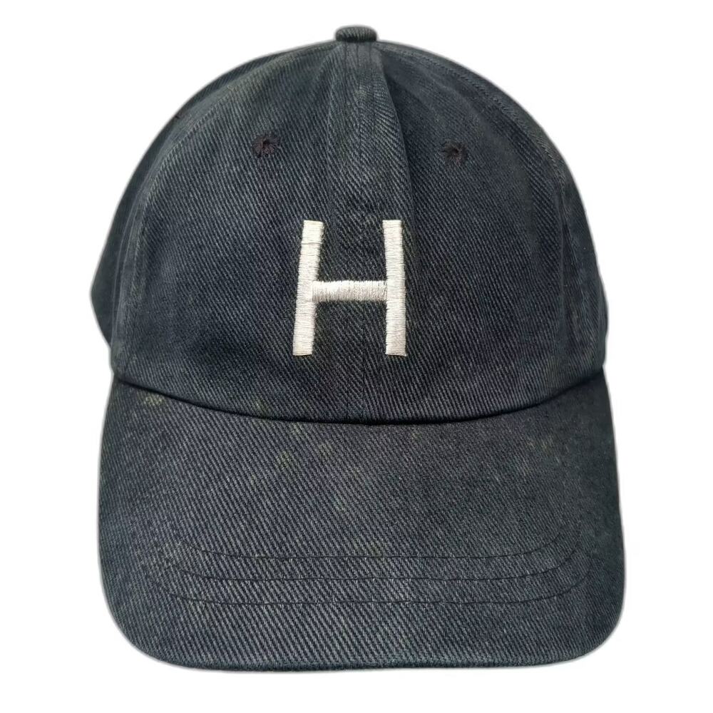 HeadShot Baseball Cap Blue White OS Slideback Hat Embroidered H Hudson Adjust